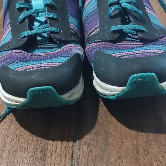 Ariat 9 purple teal stripe sneakers - Picture 4 of 6